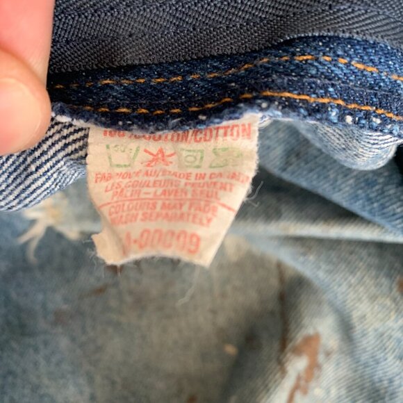 Vintage Distressed Paint Splattered Jorts Marks Work Warehouse Jean Shorts - Picture 6 of 11